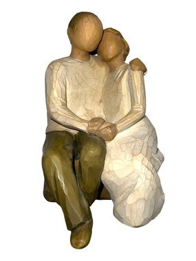 Willow Tree-Inspired Embrace Figurine in Cream and Olive “ anniversary “